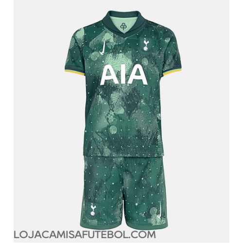 Camisa de Futebol Tottenham Hotspur Equipamento Alternativo Infantil 2024-25 Manga Curta (+ Calças curtas)
